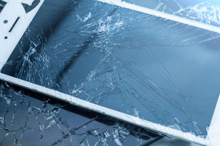 broken smartphone screen, for background, repairの写真素材