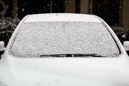 The cars are covered with snow in winter.の写真素材