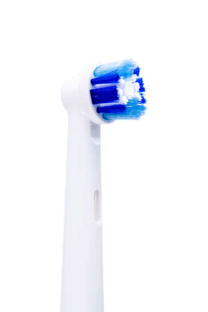 Electric toothbrush isolated on white background. close-up, replaceable toothpick brushの写真素材