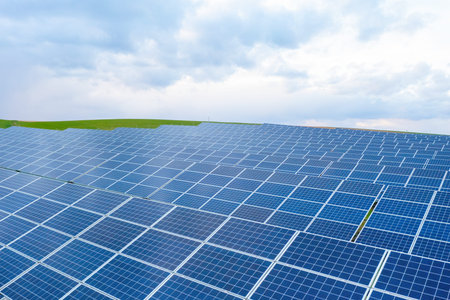 Solar panels that generate electricity. sustainable energy concept