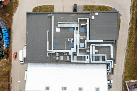 Efficient ventilation system on the roof of the house, air conditioner fans, ventilation system on...