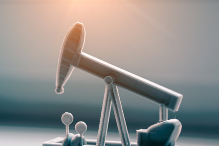 oil derrick. 3D printing. oil rig plastic modelの写真素材