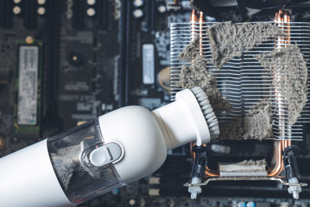 Cleaning the radiator in the computer system unit, removing dirt in the computer, overheating the...