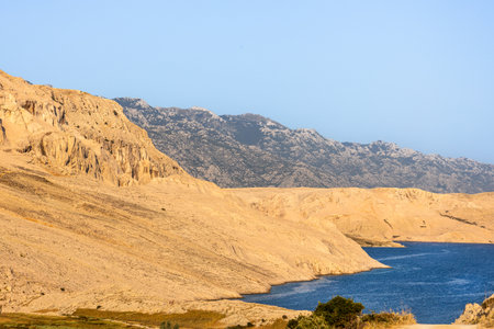 Rocky coastal landscape scene on the ocean.の写真素材