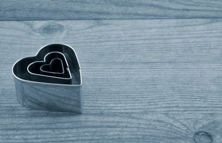 Valentines  Heart over Wooden の写真素材