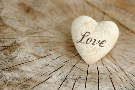 Valentines  Heart over Wooden Backgroundの写真素材