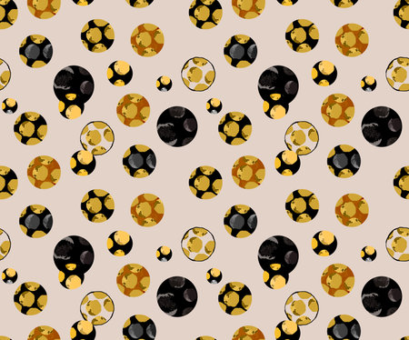 Seamless repeating pattern, colored polka dot print patternの写真素材