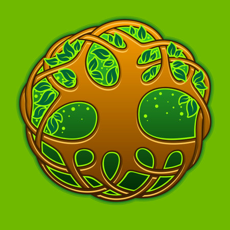 Celtic tree of life on the green backgroundのイラスト素材
