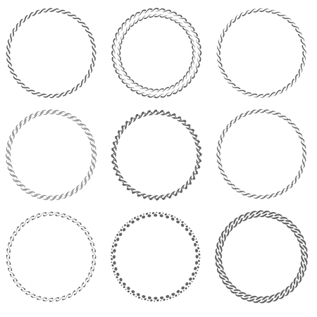 Collection of various round frames, vector illustrationのイラスト素材