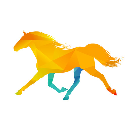 Abstract colorful horse on white backgroundのイラスト素材