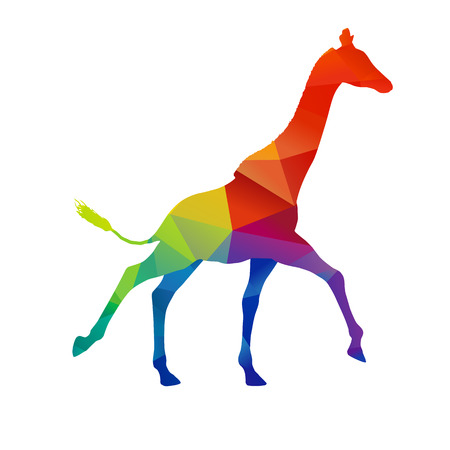 Abstract colorful giraffe on white backgroundのイラスト素材