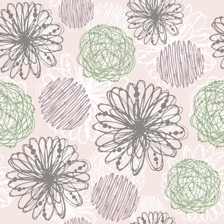 Seamless doodle pattern. Tileable background for textile, wrapping paper and cloth.のイラスト素材