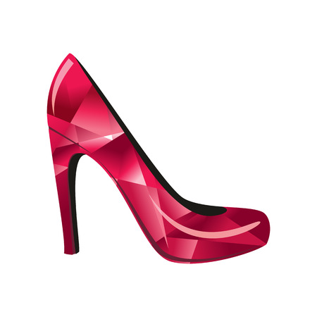Illustration of shiny red high heel shoeのイラスト素材
