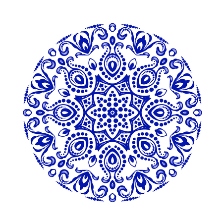 Simple round ornament, decoration for designのイラスト素材