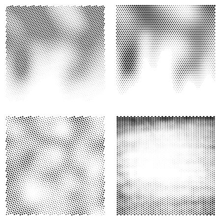 Set of square abstract halftone backgrounds. Vector illustrationのイラスト素材