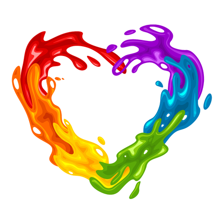 Collection of vibrant splashes in LGBT colors, vector illustrationのイラスト素材