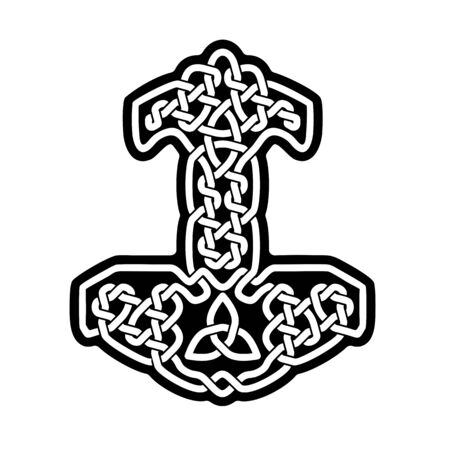 Mjolnir, hammer of Thor in celtic design.のイラスト素材