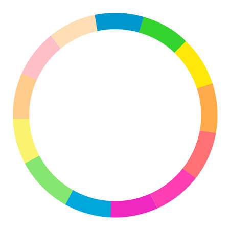 Colorful frame vector. Decorative rainbow color border frame. Isolated circle icon. Vector, illustrationのイラスト素材