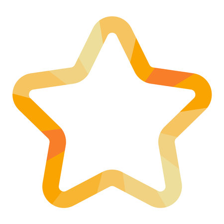 Cute orange color star frame. Bright color border. Transparent empty for text, message, photo. Flat designのイラスト素材