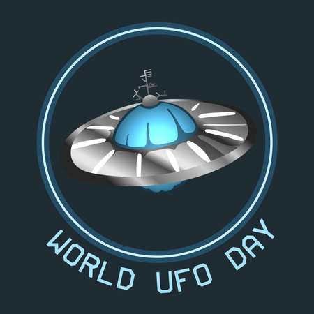 Vector illustration - congratulations on the world UFO day.のイラスト素材