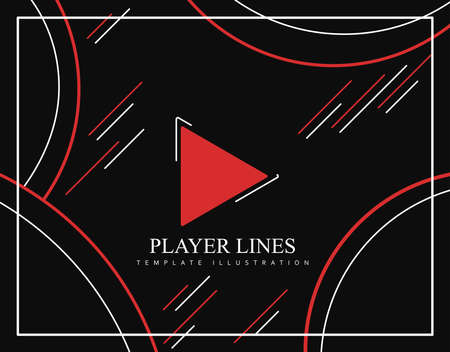 Vector illustration of minimalist music player with lines and circles. Modern template design with text and abstraction.のイラスト素材
