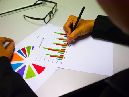 graph analysis work officeの写真素材