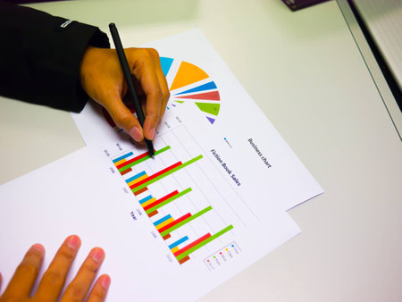 graph analysis work officeの写真素材