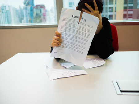 business employment concept. Manager review the profile of the new applicant.の写真素材