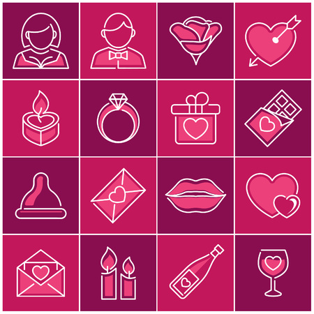 Valentine day, icon setのイラスト素材