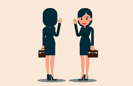 Vector business people greet. Partner business concept.のイラスト素材