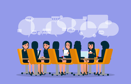 Business team meeting. Vector illustration of meeting. Brainstorming concept.のイラスト素材