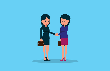 Two Business people shaking hands. Vector illustration business concept.のイラスト素材