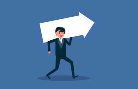 Flat cartoon. Character of business success. Vector illustration of business.のイラスト素材