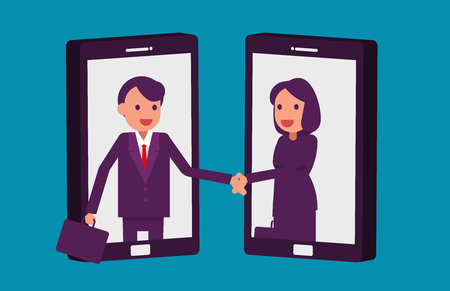 Business people and partnership agreement. Vector illustration business concept.のイラスト素材