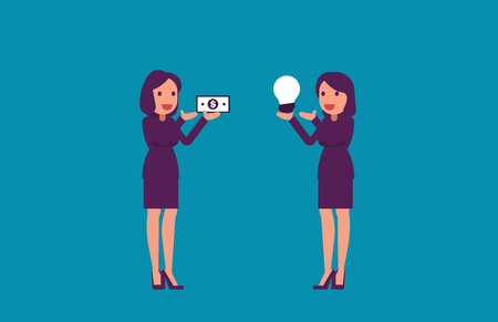 Money exchange ideas or buy. Vector illustration business concept. Flat design.のイラスト素材