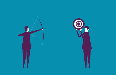 Business leaders aim at the target. Vector illustration business success concept.のイラスト素材