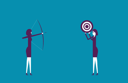 Business leaders aim at the target. Vector illustration business success concept.のイラスト素材