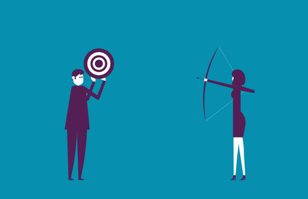 Business leaders aim at the target. Vector illustration business success concept.のイラスト素材