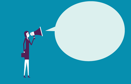 Businesswoman communication through megaphoneのイラスト素材