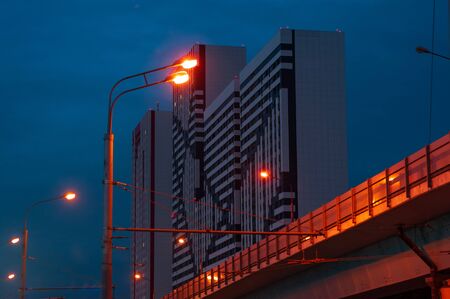 Evening urban landscape in Moscowの写真素材
