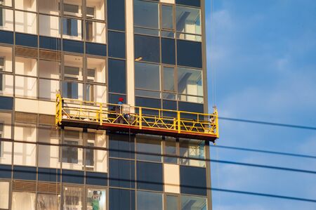 The construction of a residential building in Moscowの写真素材