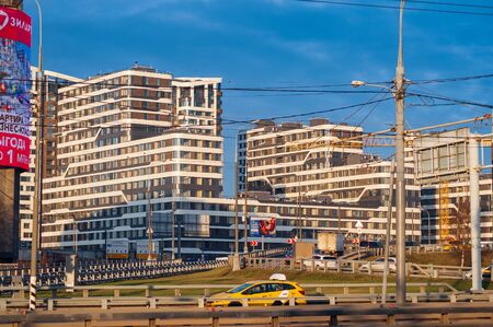 Construction of a new residential block of apartments in Moscowの写真素材