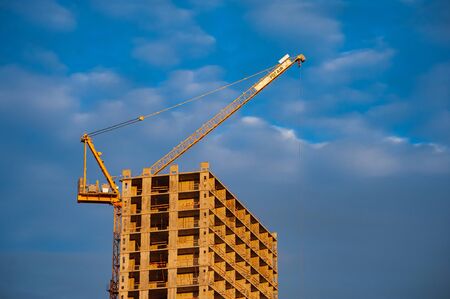 Construction of a new residential house in Moscowの写真素材