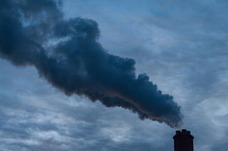 Smoking pipe thermal power station in Moscowの写真素材
