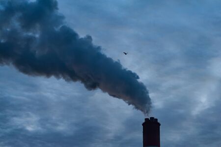 Smoking pipe thermal power station in Moscowの写真素材