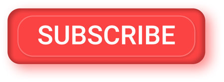 <p>Subscribe red 3d square button isolated on white background</p>の写真素材