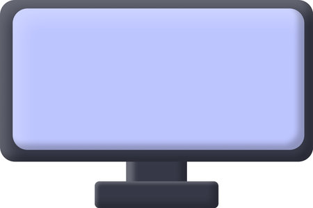 Illustration of a computer monitor with a blank screen on a white backgroundの写真素材
