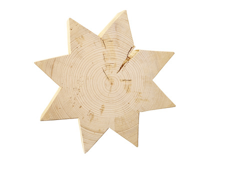 Brown star made of fir woodの写真素材