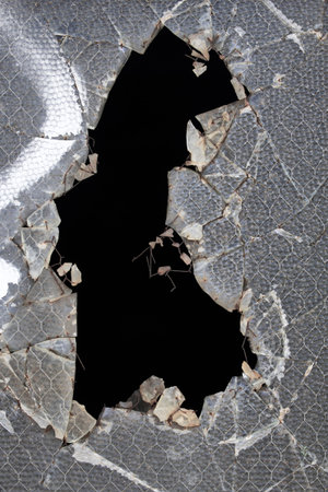 Window with glass as a break with destruction