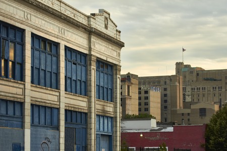 Detroit USA in Downtown with old houses and facadesのeditorial素材